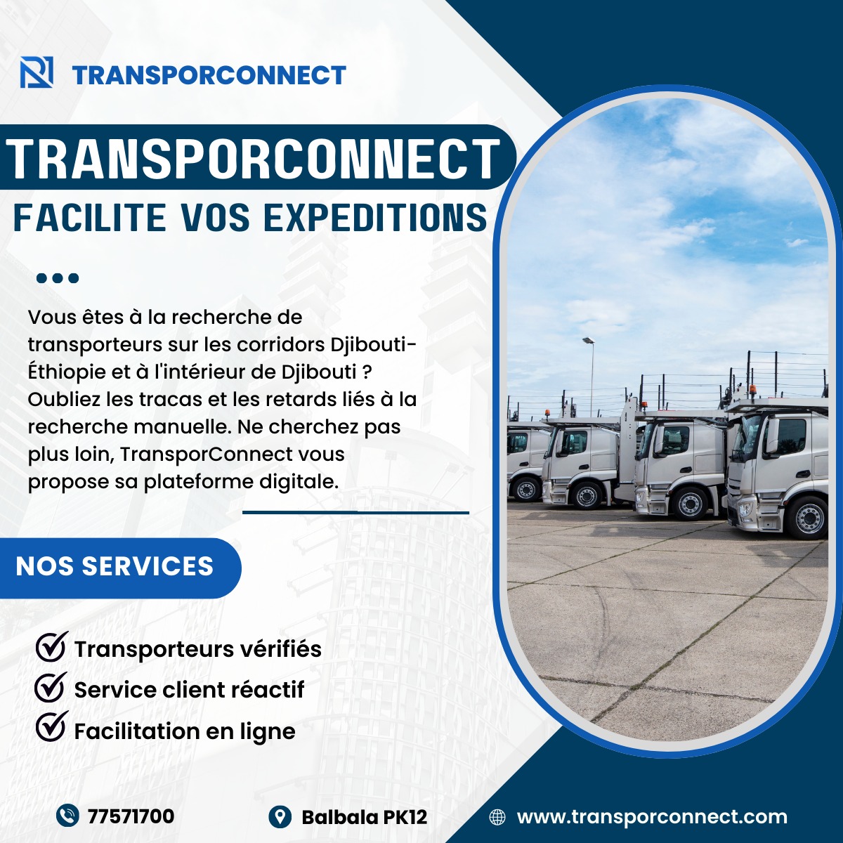 TransporConnect's tweet photo. Réinventez votre Logistique ! 

Vous expédiez des marchandises ou organisez des déplacements ? Découvrez TransporConnect, votre partenaire logistique digital.
Utilisez nos services gratuitement et trouvez les transporteurs idéaux en quelques clics. Fini les tracas logistiques ! https://t.co/1sySMeSMI2