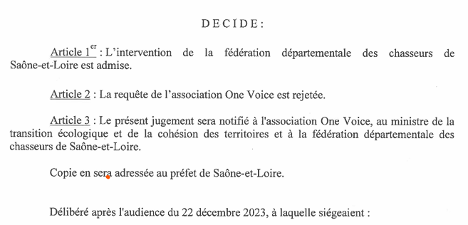 Le Tribunal administratif de Dijon rejette le recours de One Voice contre l'arrêté préfectoral accordant la période complémentaire de vènerie sous terre du blaireau en Saône-et-Loire🦡📯🐶🌲🎶😎📯
Mais quand je vous dis que la vènerie du blaireau est bien organisée en France !