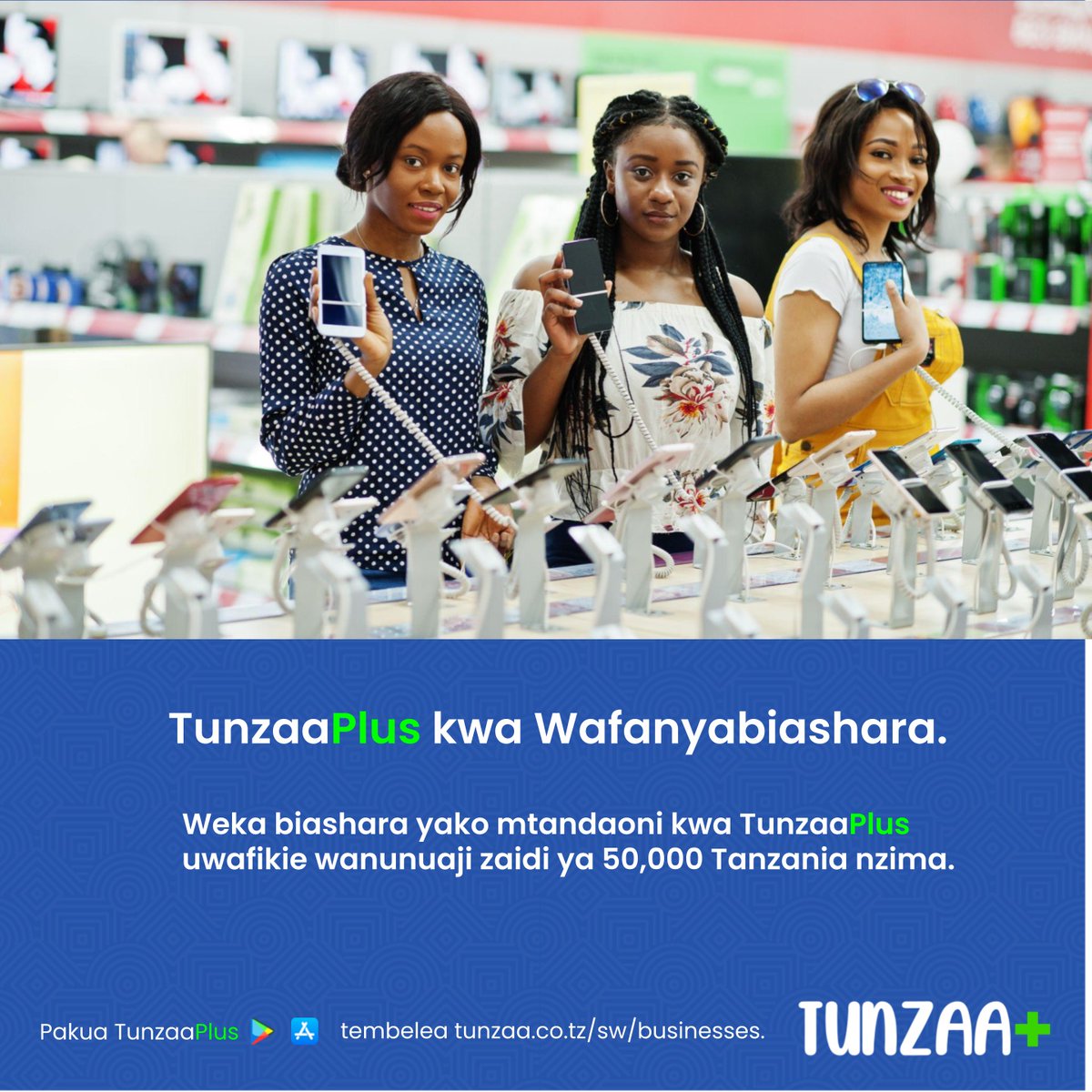 TunzaaPlus's tweet photo. ```🚀 Unapambana kuongeza mauzo na kutanua wigo wa biashara yako?

💡 Peleka biashara yako mtandaoni na Tunzaa Plus! Ufikie watumijia zaidi ya 50,000 Tanzania nzima.

🔗 Usipitwe! Pakua applikesheni ya TunzaaPlus  kuinua biashara yako leo.
https://t.co/Z34wczyM9t https://t.co/1TDKfI86yP