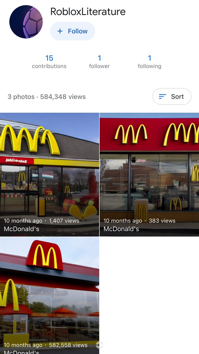 vrunt's tweet photo. cool freak of the day is this kid who uploads ai generated photos to real mcdonalds locations on google maps for no conceivable reason https://t.co/zt9aFkcr0P