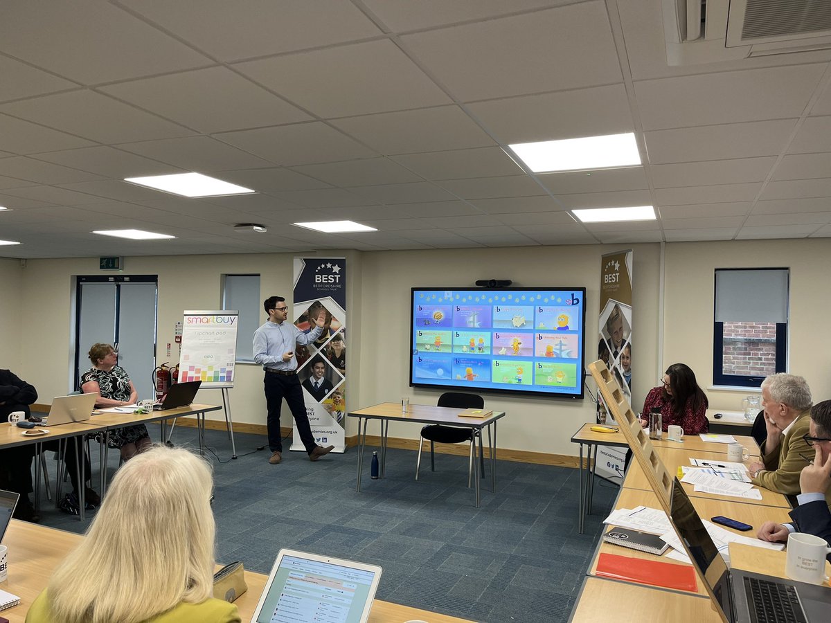 BedsSchsTrust's tweet photo. Terrific @willmindfulness Presenting to #Trustees on continued growth + huge positive impact of #mindfulness @BedsSchTrust  Huge thanks to @MiSPcharity for wonderful programs + training 14 staff members to teach #mindfulness #wellbeing #efficacy https://t.co/1EtUlbk0Ip