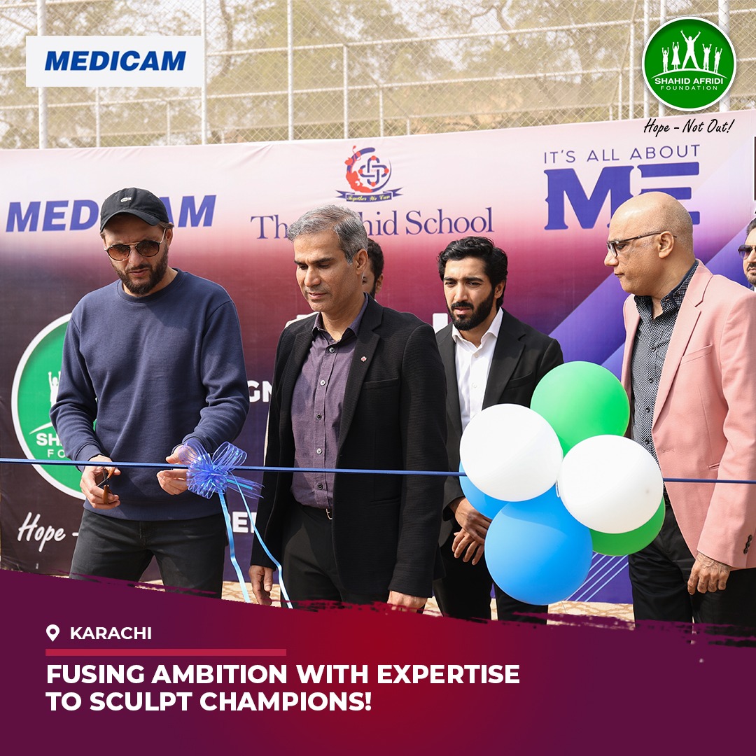 SAFoundationN's tweet photo. Exciting collaboration alert! 🏏✨ #SAF has joined hands with #Medicam for a cutting-edge High-Performance Center at KN Academy, Main Campus, Karachi. We are thrilled to share glimpses of the MOU signing by Chairman SAF @safridiofficial, and MD Medicam Group Mr. Junaid Nanitalwala. 📜 Let the journey towards cricket excellence begin! We are committed to ensuring #HopeNotOut for all!