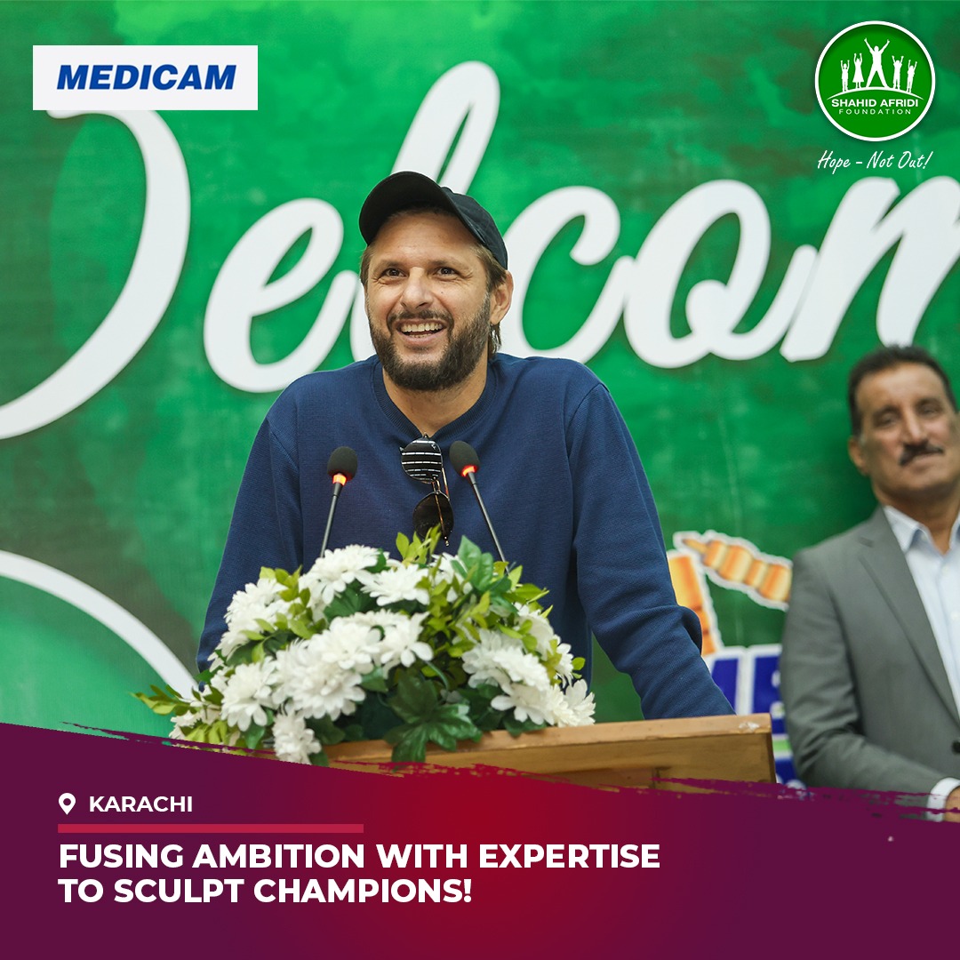 SAFoundationN's tweet photo. Exciting collaboration alert! 🏏✨ #SAF has joined hands with #Medicam for a cutting-edge High-Performance Center at KN Academy, Main Campus, Karachi. We are thrilled to share glimpses of the MOU signing by Chairman SAF @safridiofficial, and MD Medicam Group Mr. Junaid Nanitalwala. 📜 Let the journey towards cricket excellence begin! We are committed to ensuring #HopeNotOut for all!