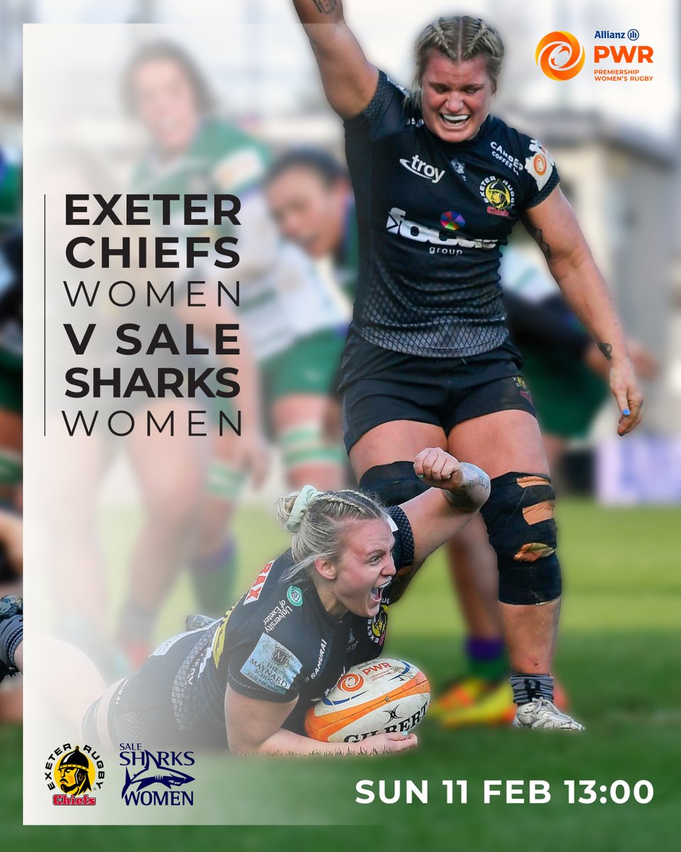 Exeter Chiefs Women (@exechiefswomen) on Twitter photo See our Exeter Chiefs in <a href="/ThePWR/">Premiership Women's Rugby</a> action in just ๐ Days against Sale Sharks! ๐
Join us at Sandy Park from just ยฃ5.50 for Kids & ยฃ11 for Adults๐
๐๏ธ: bit.ly/Sale-11-Feb
#JointheJourney | #EXEvSAL See our Exeter Chiefs in <a href="/ThePWR/">Premiership Women's Rugby</a> action in just ๐ Days against Sale Sharks! ๐
Join us at Sandy Park from just ยฃ5.50 for Kids & ยฃ11 for Adults๐
๐๏ธ: bit.ly/Sale-11-Feb
#JointheJourney | #EXEvSAL