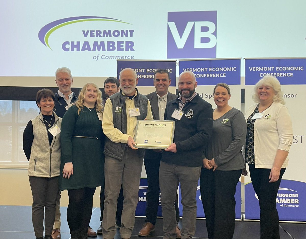 Congratulations Bourne’s Energy! Named Vermont Outstanding Business of the Year by <a href="/VTchamber/">Vermont Chamber of Commerce</a> and <a href="/vermontbiz/">vermontbiz</a>.