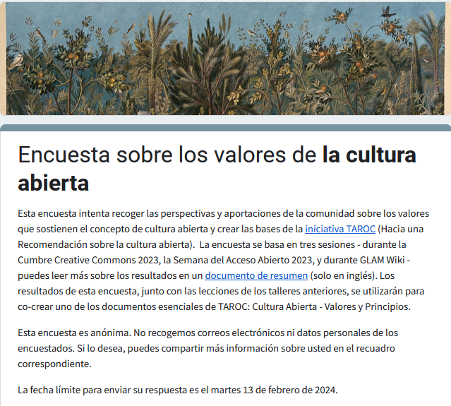 mtenaespinoza's tweet photo. #Llamado 🗣️#Encuesta📄✍️🏾
Hacia una recomendación sobre #CulturaAbierta #TAROC
Iniciativa comunitaria liderada por Creative Commons.
Desarrollar un instrumento normativo internacional que consagre los valores, objetivos y mecanismos para una cultura abierta
https://t.co/5r0HdAqYRd https://t.co/f7Ut5KfIMv