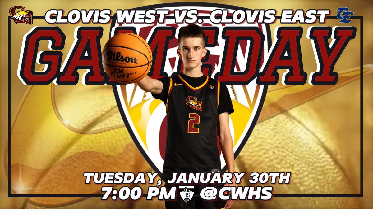 🚨 Game Day 🚨 Tonight we host the Timberwolves of Clovis East at 7pm . Let’s pack The Nest to support our Golden Eagles. 🆚 Clovis East 🐺 ⏰ 7pm 📍 Clovis West aka The Nest