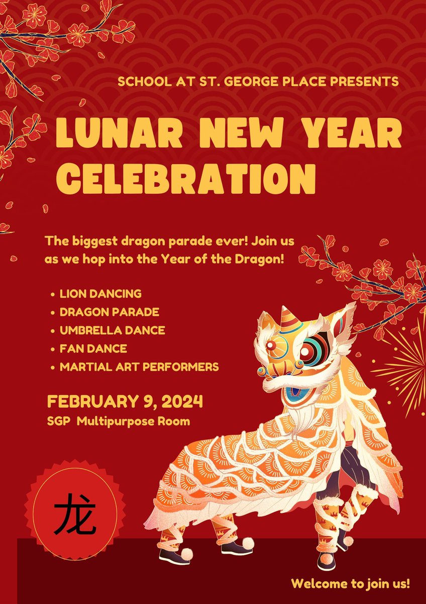 The School at St. George Place (@sgpdragons) on Twitter photo ๐โจ Our dragons are gearing up for the Lunar Celebration on February 9th! Brace yourselves for an epic dose of excitement! Are you ready to join in the fun? ๐๐ #LunarCelebration #DragonAdventure
<a href="/HoustonISD/">Houston ISD</a>
@DrLauraStoutPMP
<a href="/Reg_Fisher1/">REGINALD FISHER</a> ๐โจ Our dragons are gearing up for the Lunar Celebration on February 9th! Brace yourselves for an epic dose of excitement! Are you ready to join in the fun? ๐๐ #LunarCelebration #DragonAdventure
<a href="/HoustonISD/">Houston ISD</a>
@DrLauraStoutPMP
<a href="/Reg_Fisher1/">REGINALD FISHER</a>