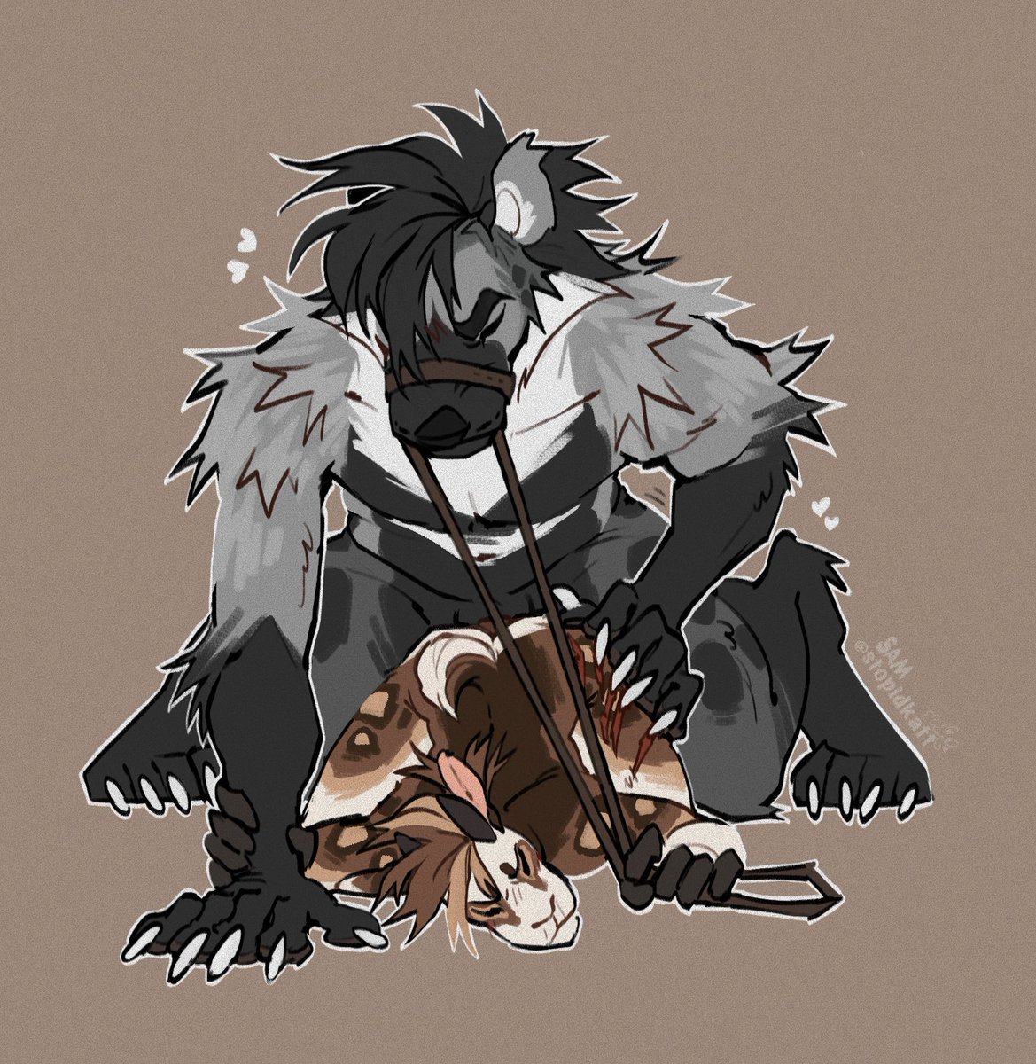 StopidKatt's tweet photo. Monster yeen 😵‍💫
Here’s my part of the art trade with @YeenNGoat from the kintober 😤

#furry #furryart #furryartist #furryyiff https://t.co/BM2RBGp9uB