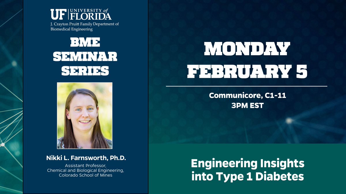 Please join us on Monday at 3 PM in Communicore, room C1-11, as we welcome Dr. Nikki Farnsworth for our BME seminar series. @FarnsworthLab