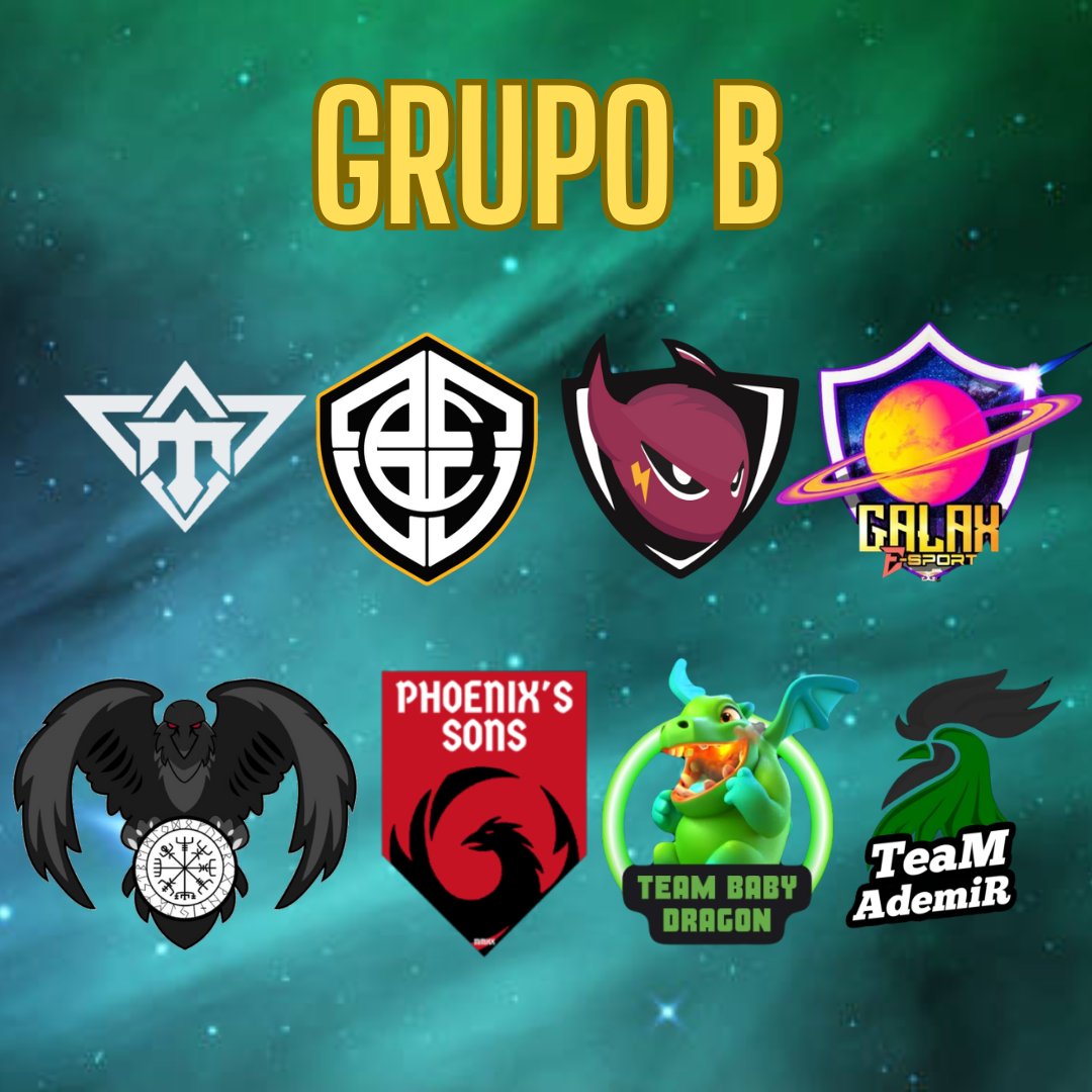 Copa Castilio ⭐️ (@copacastilio) on Twitter photo Já o GRUPO B, ficou desse jeito:
🇧🇷 <a href="/goldengg_e/">GØLDEN</a>
🇪🇨 <a href="/CrossesGaming/">Dr.Doom</a>
🇪🇸 <a href="/LittleGiantsLG/">Little Giants</a>
🇫🇷 @Galax_Esport
🇦🇷 <a href="/Hijos_de_Odiin/">Hijos De Odín</a>
🇲🇽 <a href="/PhoenixsSons_CR/">Phoenix's Sons CR</a>
🇲🇽 <a href="/BABYDRAGON_ES/">TEAM BABY DRAGON 🐲</a>
🇧🇷 <a href="/TeamAdemir/">Team Ademir</a>
Boa sorte! 🔥 Já o GRUPO B, ficou desse jeito:
🇧🇷 <a href="/goldengg_e/">GØLDEN</a>
🇪🇨 <a href="/CrossesGaming/">Dr.Doom</a>
🇪🇸 <a href="/LittleGiantsLG/">Little Giants</a>
🇫🇷 @Galax_Esport
🇦🇷 <a href="/Hijos_de_Odiin/">Hijos De Odín</a>
🇲🇽 <a href="/PhoenixsSons_CR/">Phoenix's Sons CR</a>
🇲🇽 <a href="/BABYDRAGON_ES/">TEAM BABY DRAGON 🐲</a>
🇧🇷 <a href="/TeamAdemir/">Team Ademir</a>
Boa sorte! 🔥