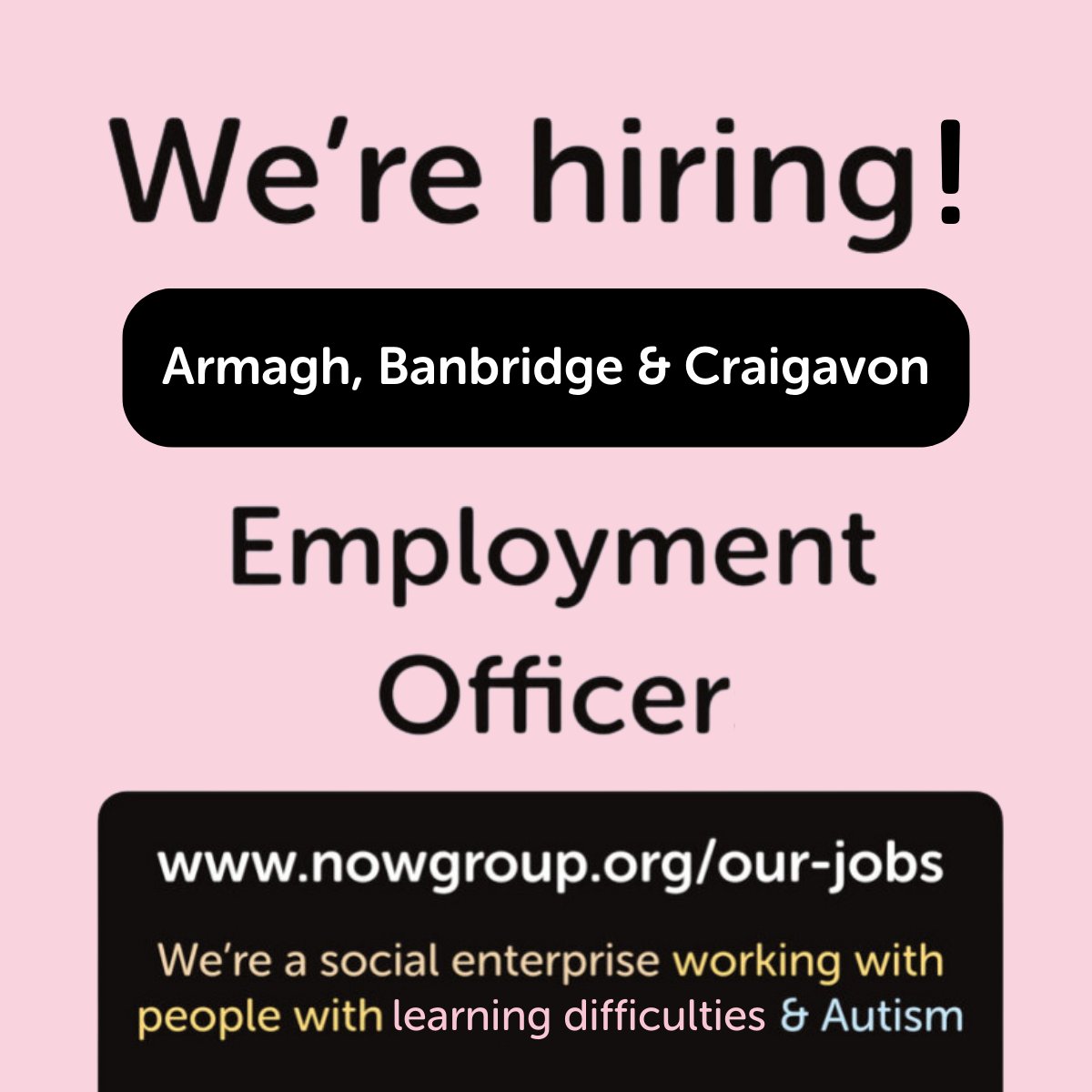 Want to work for NOW Group in Armagh, Banbridge &amp; Craigavon or Mid Ulster?

We're hiring for new Employment Officers in your area! If you think you'd be a good fit - get in touch.

Deadline - Fri 9 Feb 5pm.

Find more info here: nowgroup.org/our-jobs

#nijobs #jobfairy #socent