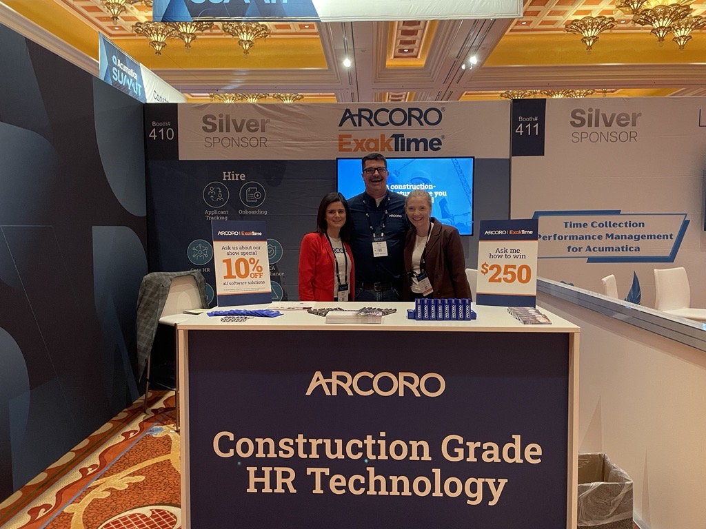 exaktime's tweet photo. The @Acumatica Summit is officially underway! Looking forward to a week of collaboration, innovation, and acceleration! Make sure to stop by #Arcoro's booth to learn about the latest in #HR and #WorkforceManagement solutions.
#AcumaticaSummit https://t.co/O9Wp61UvDZ