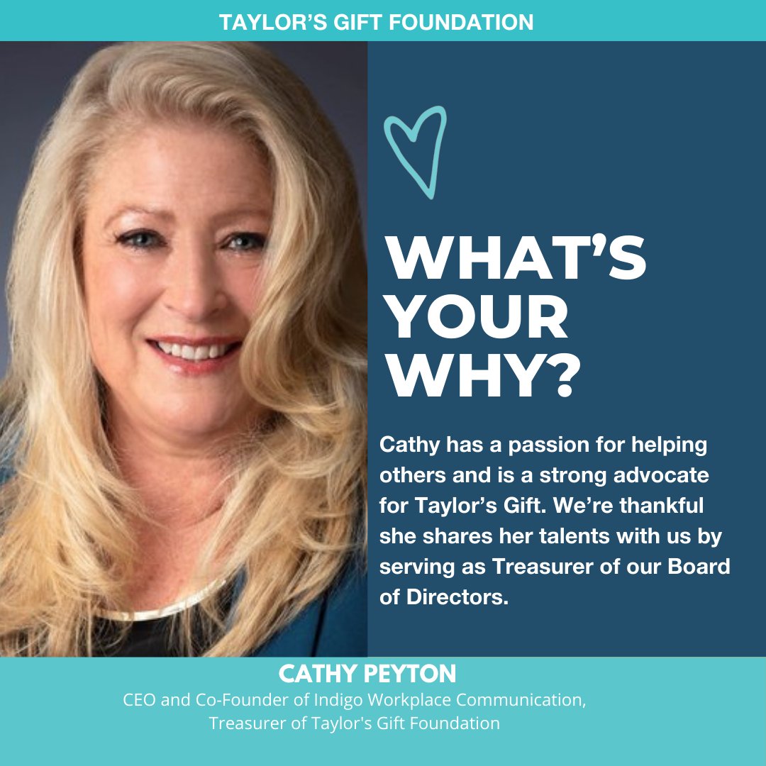 Meet Cathy. 👋🏼 We're genuinely grateful for her leadership as part of our Board of Directors. Cathy shares her talents with us by serving as our Treasurer.

Thank you, Cathy, for your leadership and unwavering support. We appreciate you!
