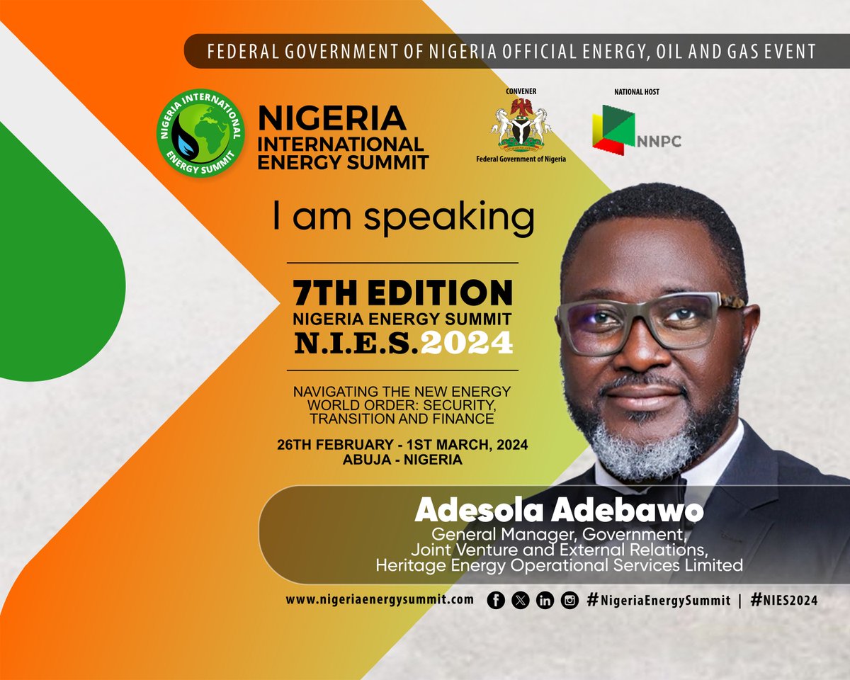 EnergySummitNGR's tweet photo. #Speakers Confirmed

Join the movement. Be part of #NIES2024
Register now https://t.co/6BjE0ylHQA

Event Producers: @BrevityAnderson 

#DecadeOfGas #Nigeria #Africa #Gas #GasReserves #oilandgas #Trade #InternationalTrade #business #investment #event #petroleum #finance https://t.co/XojN9DnW93