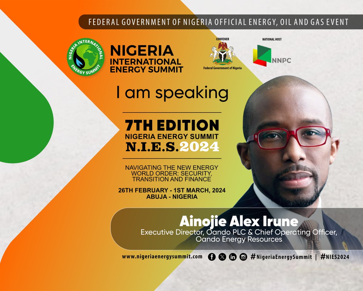 EnergySummitNGR's tweet photo. #Speakers Confirmed

Join the movement. Be part of #NIES2024
Register now https://t.co/6BjE0ylHQA

Event Producers: @BrevityAnderson 

#DecadeOfGas #Nigeria #Africa #Gas #GasReserves #oilandgas #Trade #InternationalTrade #business #investment #event #petroleum #finance https://t.co/XojN9DnW93