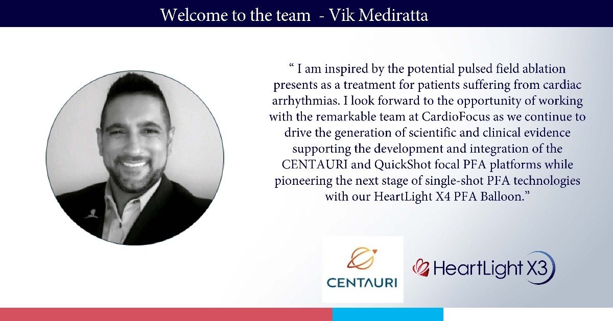 We are pleased to welcome Vik to our CardioFocus team! His expertise in pulsed field ablation and commitment to advancing cardiac care aligns perfectly with our goals. Welcome aboard, Vik!