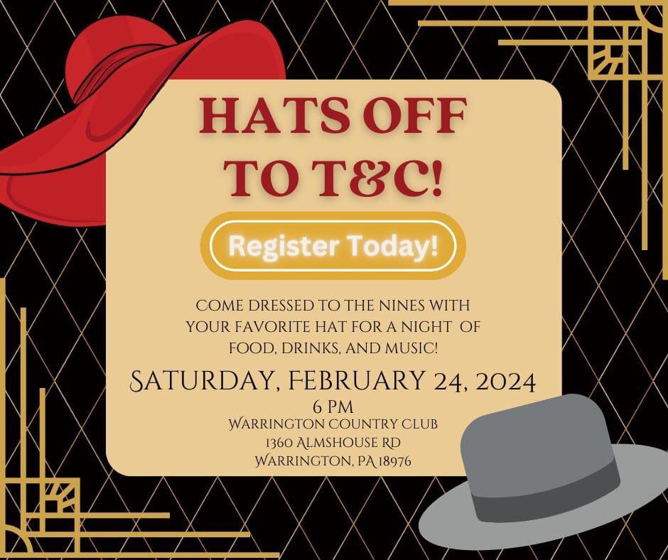 TCountryPlayers's tweet photo. Don't get stuck without your ticket to T&amp;C's event of the year! Make sure you get registered to attend our annual banquet. 👒🎩

Registration must be complete by February 19th: https://t.co/HcWJ3DSs1Q https://t.co/g3xRVKRGbW