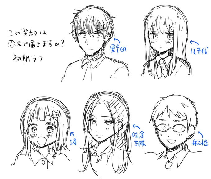データ整理してたらこの契約は恋まで届きますか?の初期ラフが出てきました 