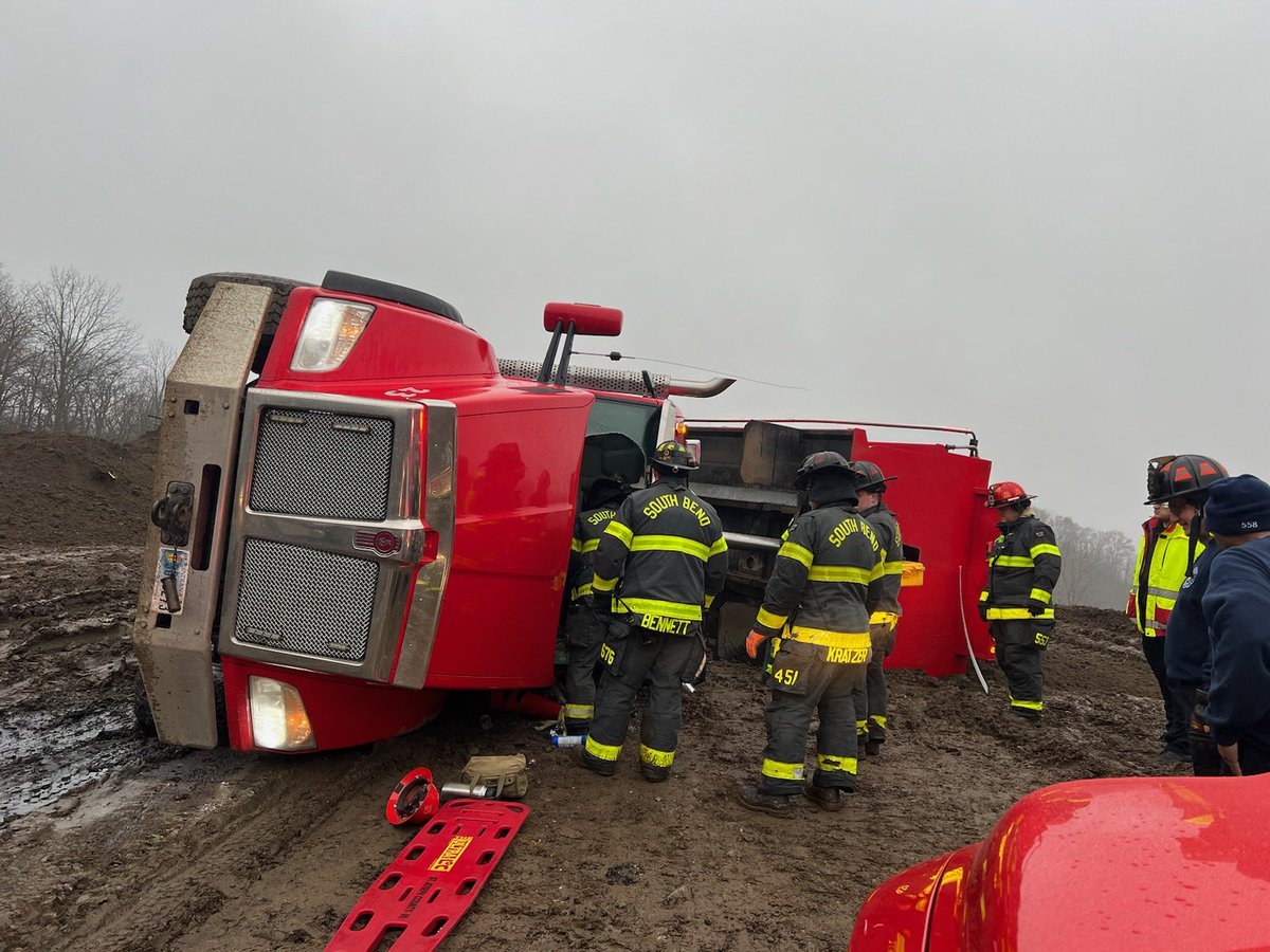 Crews are on scene at 2950 Lathrop at the Concrete and Asphalt Recycling Center. A truck was rolled onto its side. One adult male with minor injuries was transported.