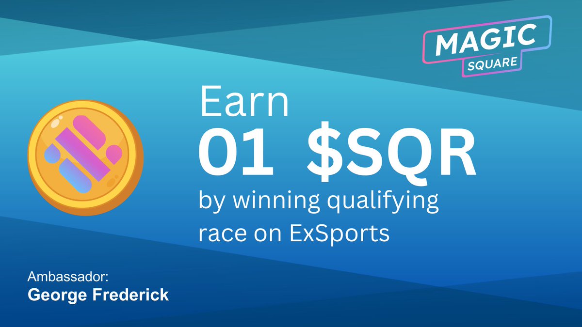 Spectre_BTC's tweet photo. Gamers, and Web3 assets seekers!
 Win a qualifier race on Ex-Sports (@ExSportsToken) and earn 1 $SQR.

Be quick, though – it's only for the first 2800 users.
Don't wait, give it a shot! 🤞
#Magicsquare $SQR #web3 #Web3Store https://t.co/POL2kJWTuW