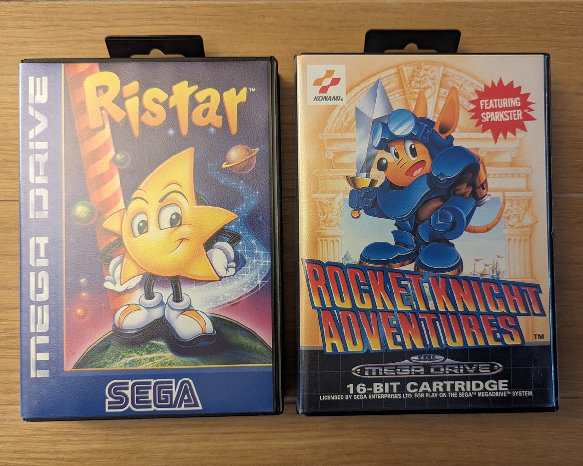 RETROBUNGATV's tweet photo. Two big #megadrive hitters from my collection #ristar & #rocketknightadventures
Both fun side scroller #megadrivegames
#segagames #sega #segagenesisgames #segagenesis #segamegadrive #segacollection #segacollector #retrogamecollection #retrogamer #retrogamecollector #retrogames https://t.co/F804hZ8CyE
