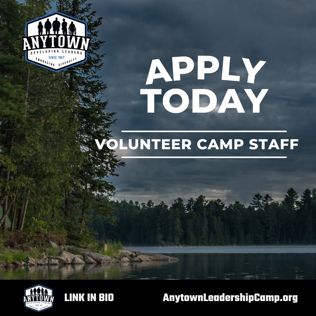 AnytownCamp's tweet photo. DUE TODAY!!!!

Don’t miss your chance to volunteer at @AnytownCamp! Interviews will be held February-March 2024! 

Apply at: https://t.co/s3geCBfzP1 

#WeAreAnytown #PeopleofAnytown https://t.co/OYcliK3XcS