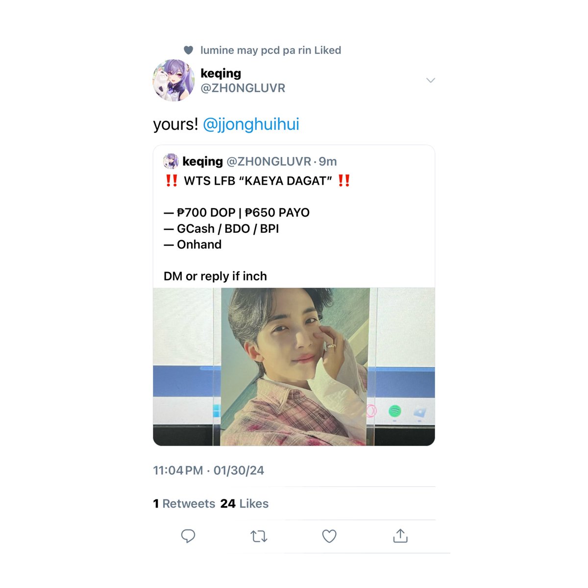 eimikosmo's tweet photo. “ WTS / LFB ”
— ✧ a #chilumi one shot filo au

wherein lumine collects every ADICKKZ member’s photocard except for childe’s photocard, her idol boyfriend. https://t.co/R4mU0XEadR