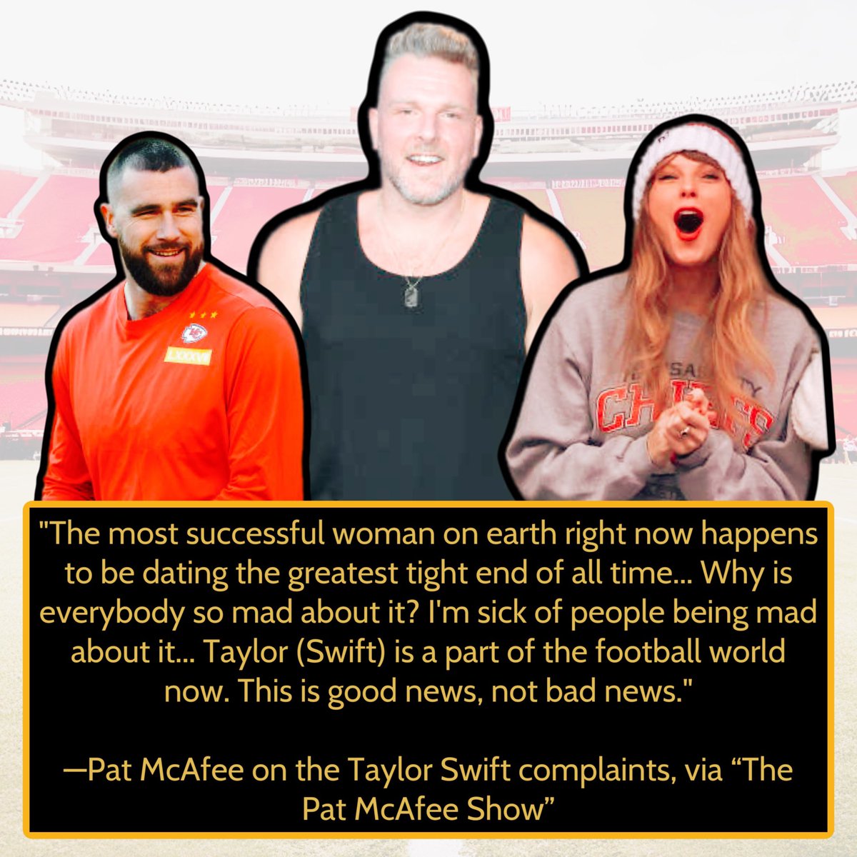 Pat McAfee lashed out at football fans who keep complaining over Taylor Swift 👀