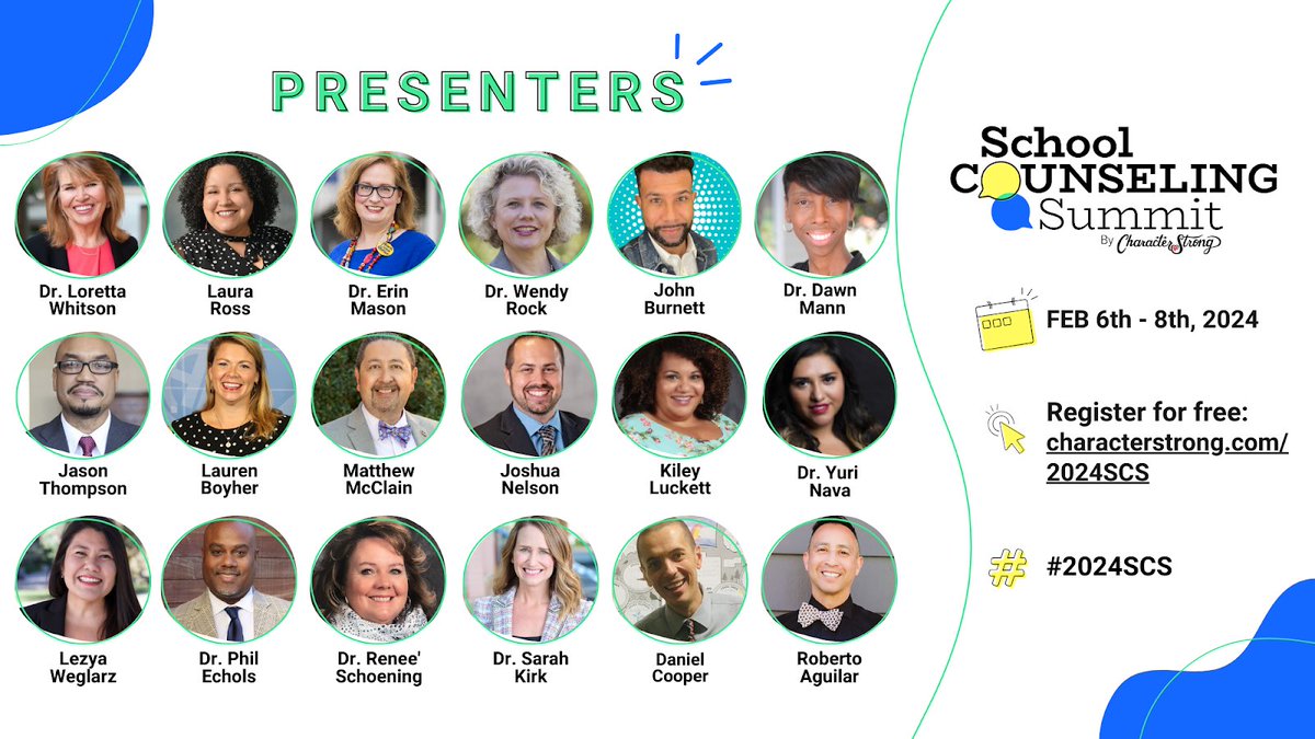 Excited to be amongst these experts as we discuss important topics! #2024SCS #characterstrong related to serving today’s students. Join us for FREE and register at lnkd.in/g9ekEKvp! @characterstrong #2024SCS #characterstrong