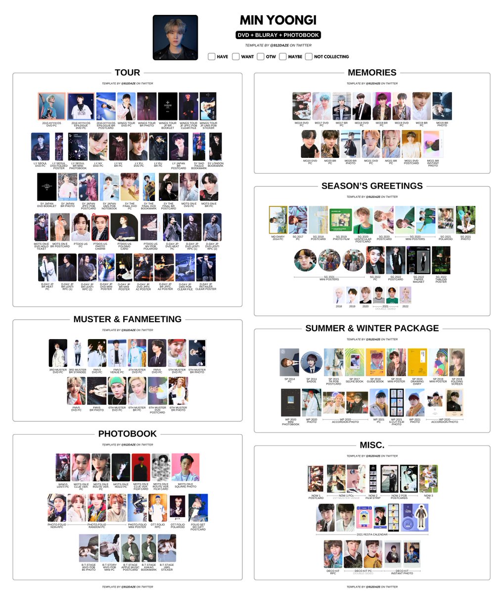 Updated Yoongi's DVD BR PCs Template with the revealed D-DAY in