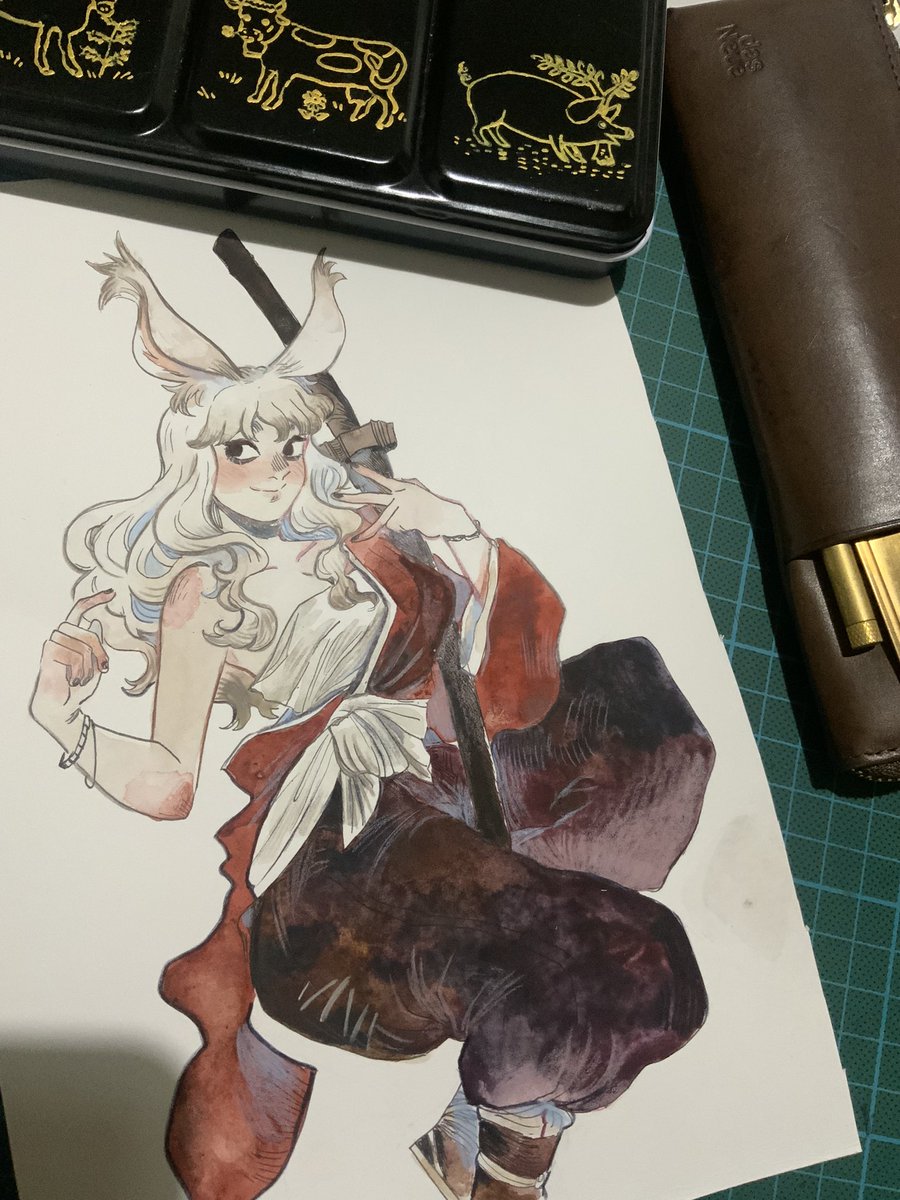 Trying out a new brand of watercolor paper (commission)