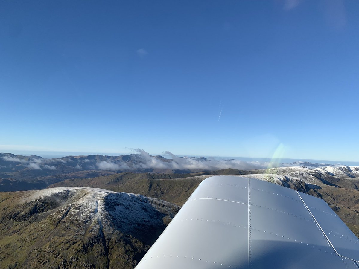 AJLUK1's tweet photo. Stunning flight today from Carlisle to Blackpool &amp; back over the snow capped - #LakeDistrict #home  #crosscountrypractice #flighttraining #aviation #flight https://t.co/HLZkiUELdv