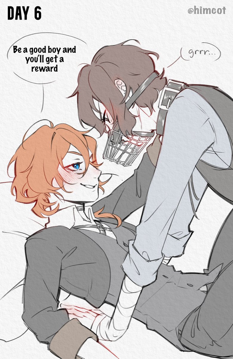 himcot's tweet photo. who's a good boy here? 

#Bottom_Chuuya_Week 
#bsd #bsdfanart #soukoku https://t.co/VsWUHQNLUm