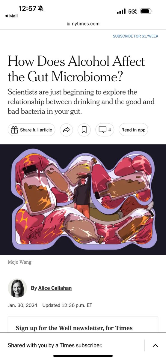 JasmohanBajaj's tweet photo. Interesting piece by @alicegcallahan @nytimes on two topics closest to my heart: #Alcohol &amp; #microbiome. Honored to be featured alongside @jfcryan @Lorenzo__Leggio @JenJB_PhD @CynthiaLHsu ! 
✅https://t.co/IRAwtdDKM8
✅ plug for @NIAAAnews IMPACT trial➡️ https://t.co/IS4s5b6wfu https://t.co/Kx2WJPniYF
