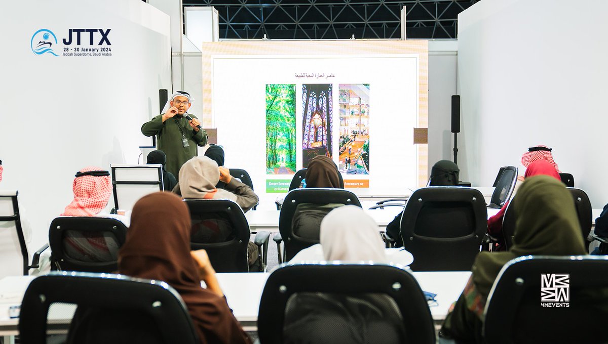 jttx_sa's tweet photo. جانب من ورشة عمل عقدت على هامش #معرض_جدة_الدولي_للسياحة_والسفر في يومه الأخير، حول أثر رؤية 2030 على البيئة الصحية والنفسية للسائح https://t.co/nV0dh9Cv5W