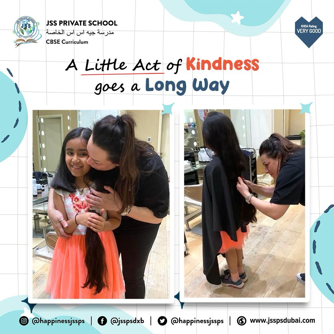happinessjssps's tweet photo. We are so proud of our little Alia Tulsani of grade 2C who has not only touched hearts but has made a tangible difference. She selflessly donated her beautiful hair to support cancer patients in their courageous journey. @sureshbhojraj
#cancerdonation #hairforhope #khda #cbse https://t.co/V3oIFE3iWg
