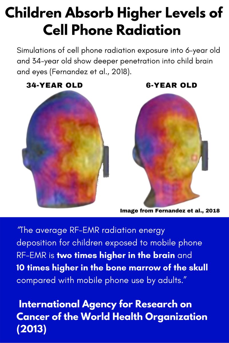 saferphones's tweet photo. @CommonSense @FrancesHaugen @JRosenworcel @FCC Children are more vulnerable to #wireless #RF radiation and their safety should be assured by tougher cell phone and wireless radiation exposure regulations! #FCC has failed to protect children. Time for a change! https://t.co/tGcpZwbOtZ https://t.co/Jt8GGXEs77