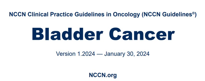 The @NCCN Bladder Cancer Guidelines v1.2024 are now available. It has been a very active time in bladder cancer therapeutic development. Important updates on the treatment of locally advanced/metastatic disease and in many other areas. #BladderCancer nccn.org/home