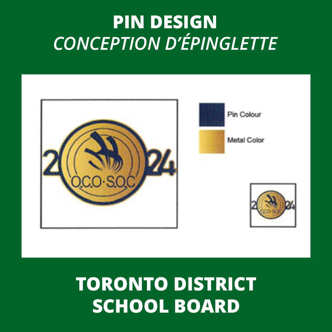 Congratulations &amp; thank you to everyone who participated in the 2024 Pin &amp; Medal Design Contests!

Here are the TOP FOUR FINALISTS for pin design:
- Design 1 from Greater Essex County DSB
- Design 2 from York Catholic DSB
- Design 3 from Limestone DSB
- Design 4 from Toronto DSB