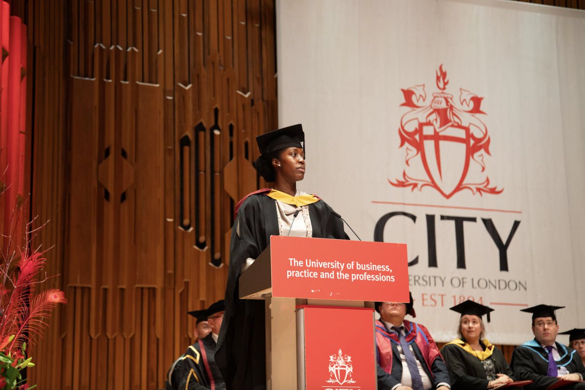 CityStGeorges's tweet photo. "We are celebrating your successes today, being a graduate of one of the most prestigious universities in the country should never be underplayed."

Inspirational words by Marie Agyare-Wiseborn (Bar Vocational Studies) at @CityLawSchool graduation ceremony this afternoon 🎓 https://t.co/0NB4UtwaSx
