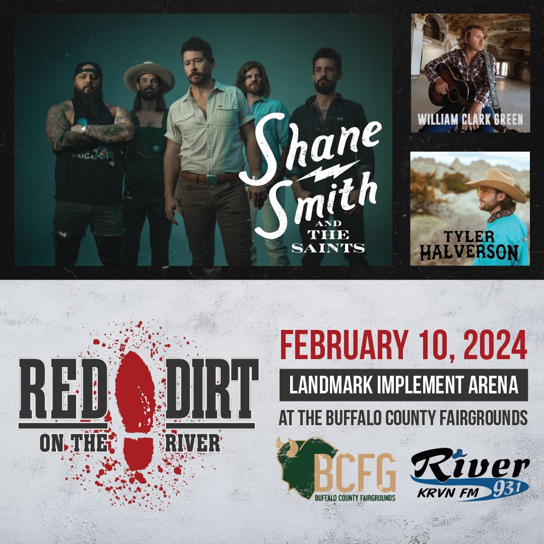 Do you have your Red Dirt on the River tickets 🎟️ yet?! Feb. 10 🗓️ is coming fast! Get your tickets now to see a great lineup of Red Dirt music 🎻🎹🎸🎤🪕 in Kearney! etix.com/ticket/p/82964…