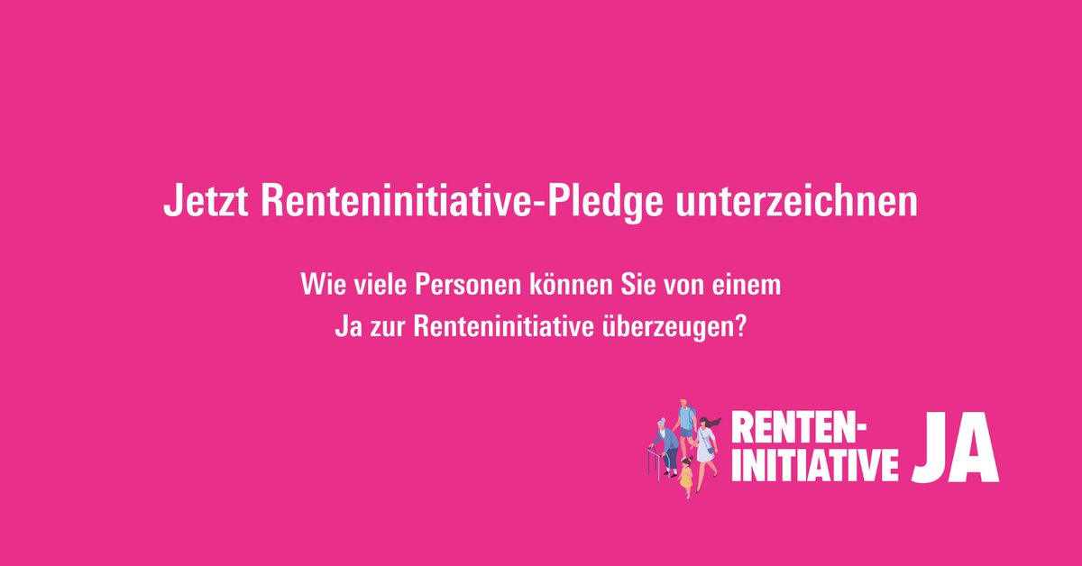 Die Zustimmung und die Unterstützung für die #Renteninitiative wachsen! Schaffen wir zusammen 51 Prozent Zustimmung? 🤔Jetzt Freunde und Bekannte von einem Ja zur Renteninitiative zu überzeugen und den Pledge unterzeichnen: fdp.ch/abstimmungen/p…