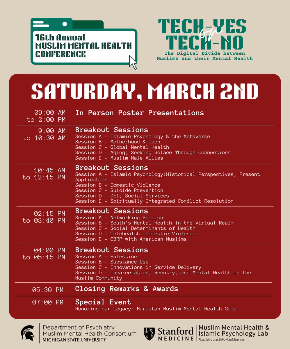 As the 16th Annual Muslim Mental Health Conference approaches, we are looking forward to engaging in insightful and educational community conversations, workshops and sessions!