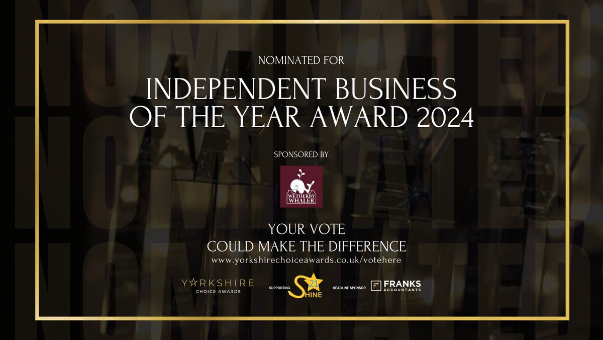 We’re super stoked having been nominated at the Yorkshire Choice Awards!!
Independent Business of the Year 
Please vote for us please click this link
yorkshirechoiceawards.co.uk/votehere
#YCA2024
#Yorkshire
#Yorkshire business