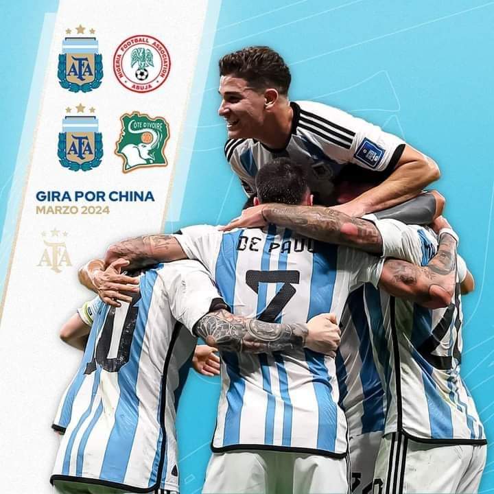 Argentina 🇦🇷 will play Côte d'Ivoire🇨🇮 and Nigeria 🇳🇬 in a friendly match in March!

#football #AFCON2023 #AFCON2024 #AFC #AFCChampionship #Messi𓃵 #TaylorSwiftAl #الهلال_انترميامي