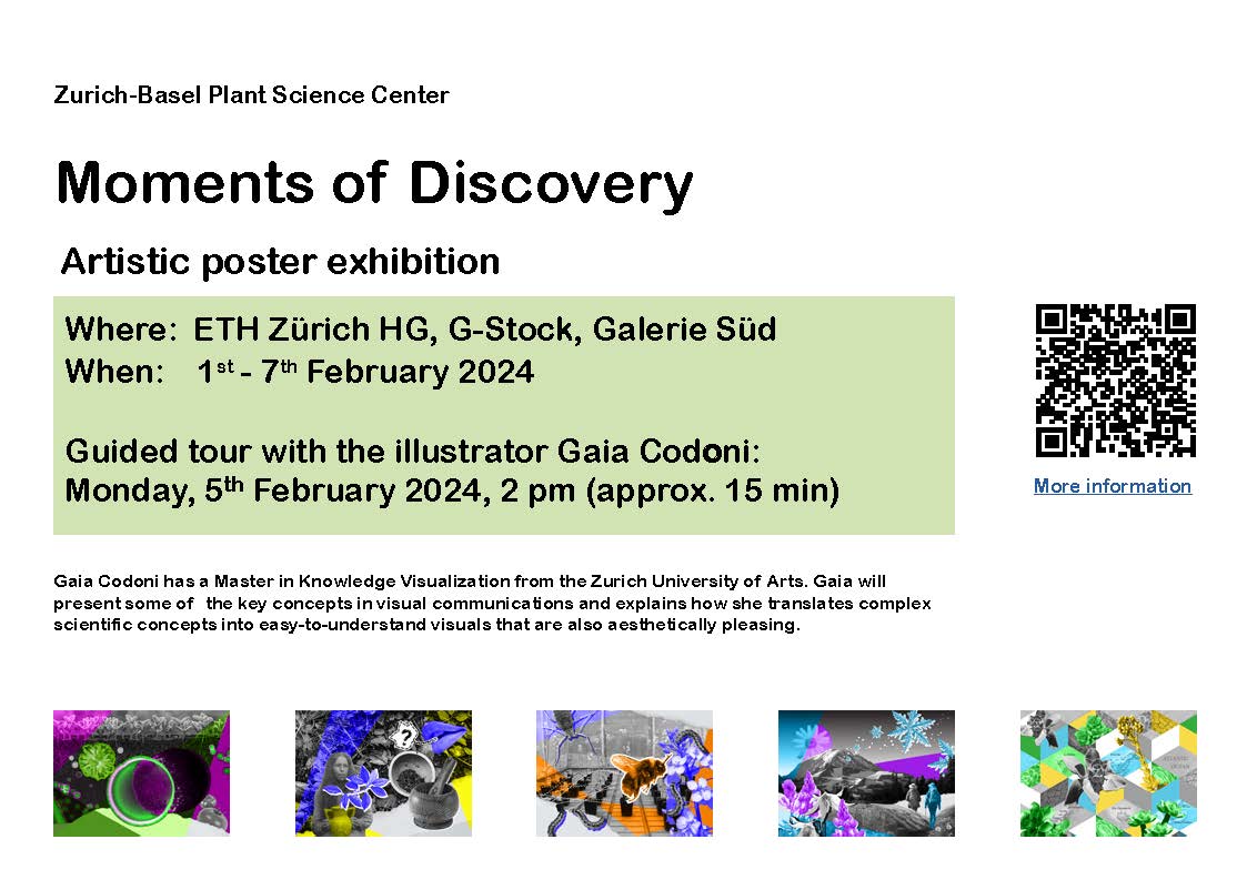Zurich-Basel Plant Science Center (@plantscicenter) on Twitter photo The Plant Science Center is excited to announce that our Moments of Discovery exhibition will be at <a href="/ETH_en/">ETH Zurich</a> (HG G-Galerie) February, 1-7, 2024.
The illustrator, Gaia Codoni, will give a presentation tour on 5th February 2024, 2 pm.
<a href="/usys_ethzh/">D-USYS@ETH</a> <a href="/studerbr/">Bruno Studer</a> <a href="/SebDoetterl/">Sebastian Doetterl</a> <a href="/PengjuanZ/">Pengjuan Zu</a> The Plant Science Center is excited to announce that our Moments of Discovery exhibition will be at <a href="/ETH_en/">ETH Zurich</a> (HG G-Galerie) February, 1-7, 2024.
The illustrator, Gaia Codoni, will give a presentation tour on 5th February 2024, 2 pm.
<a href="/usys_ethzh/">D-USYS@ETH</a> <a href="/studerbr/">Bruno Studer</a> <a href="/SebDoetterl/">Sebastian Doetterl</a> <a href="/PengjuanZ/">Pengjuan Zu</a>