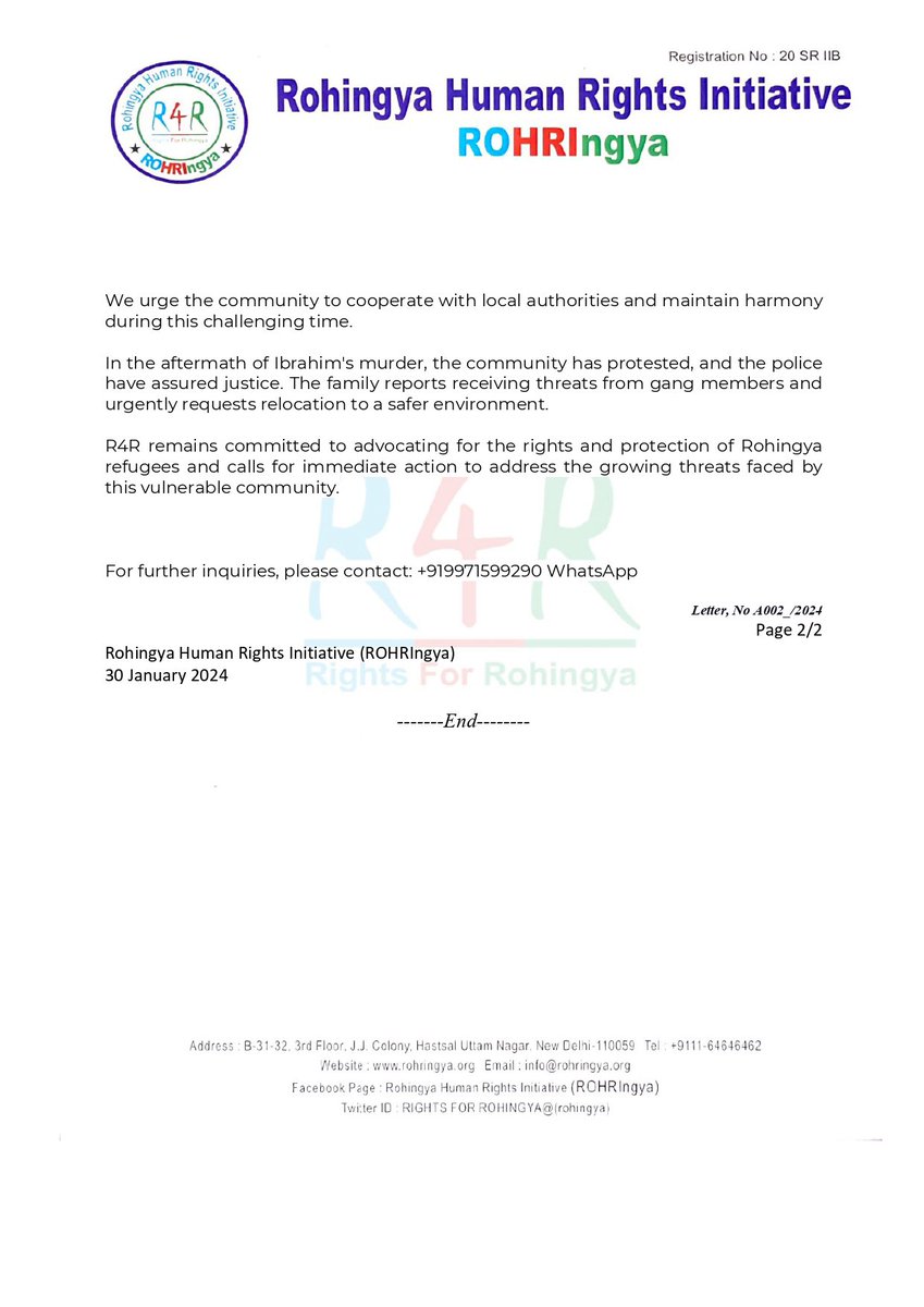Sabber914's tweet image. #R4R urgently calls upon the #UNHCR and its partners to intervene in this matter to ensure protection. We also request local #authorities to provide security to the affected family, ensure justice, and address the threats faced by #Rohingya refugees in the area.
Photo sources R4R