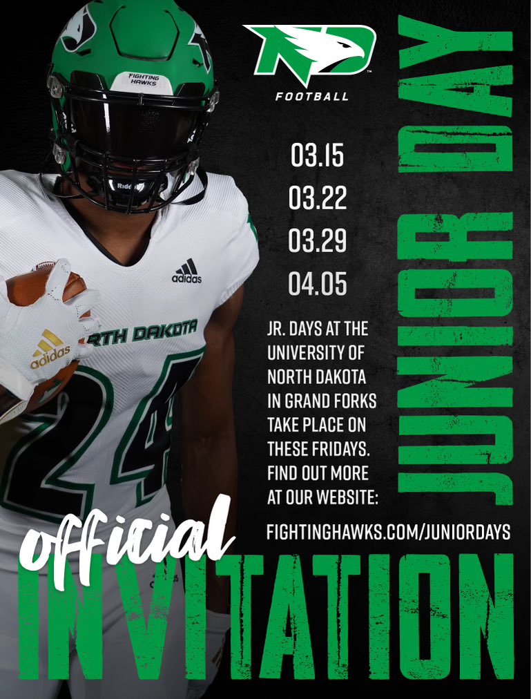 MortonDomi17's tweet photo. Thank you @Dkirkwood_UND for the junior day invite. I can’t wait to get on campus! https://t.co/Up6kjIUvZk