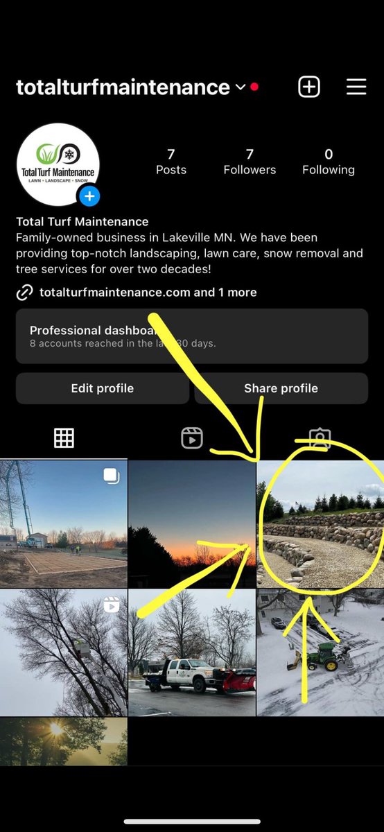 JHedensten's tweet photo. Hey friends! In a friendly competition at work if you wouldn’t mind following the new Instagram @ totalturfmaintenance and commenting the ☀️ emoji on the circled pic it would be greatly appreciated!! 😁 https://t.co/U93GNtqGvu